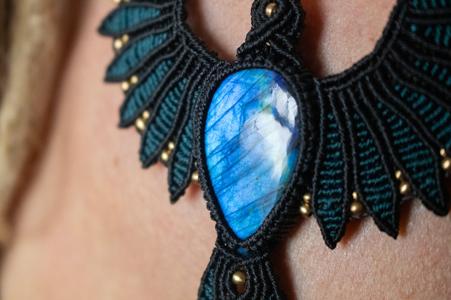Blue spirit bird necklace