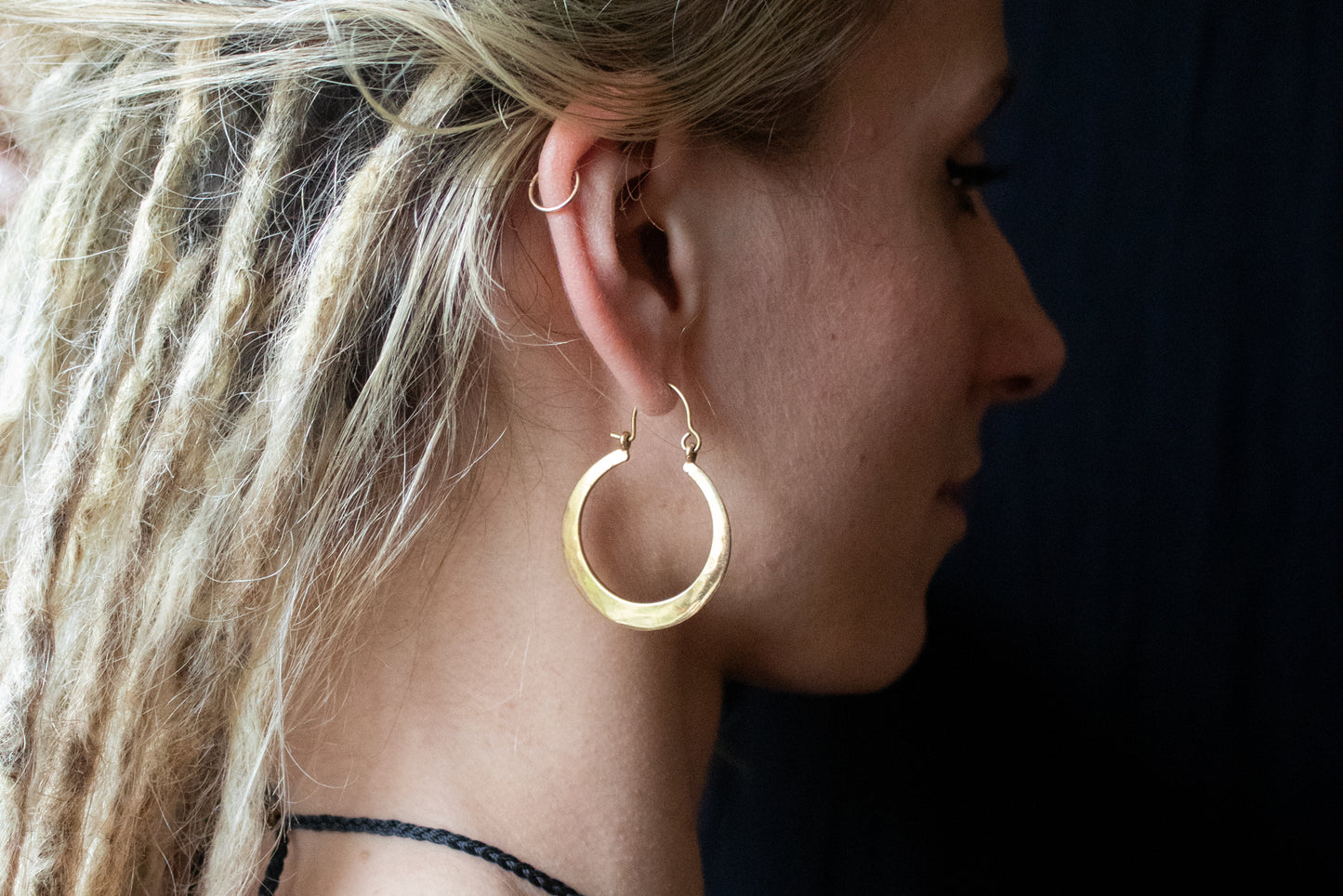Golden Crescent Hoop Earrings