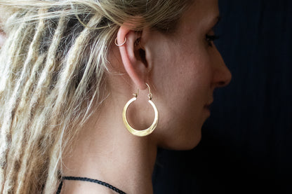 Golden Crescent Hoop Earrings