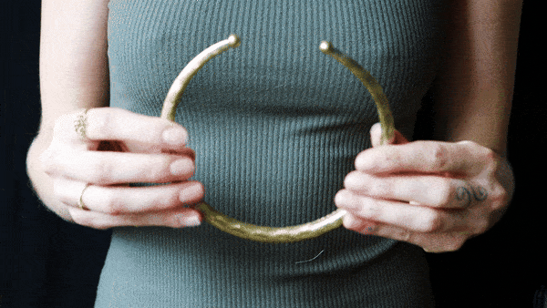Textured Brass Collar Necklace