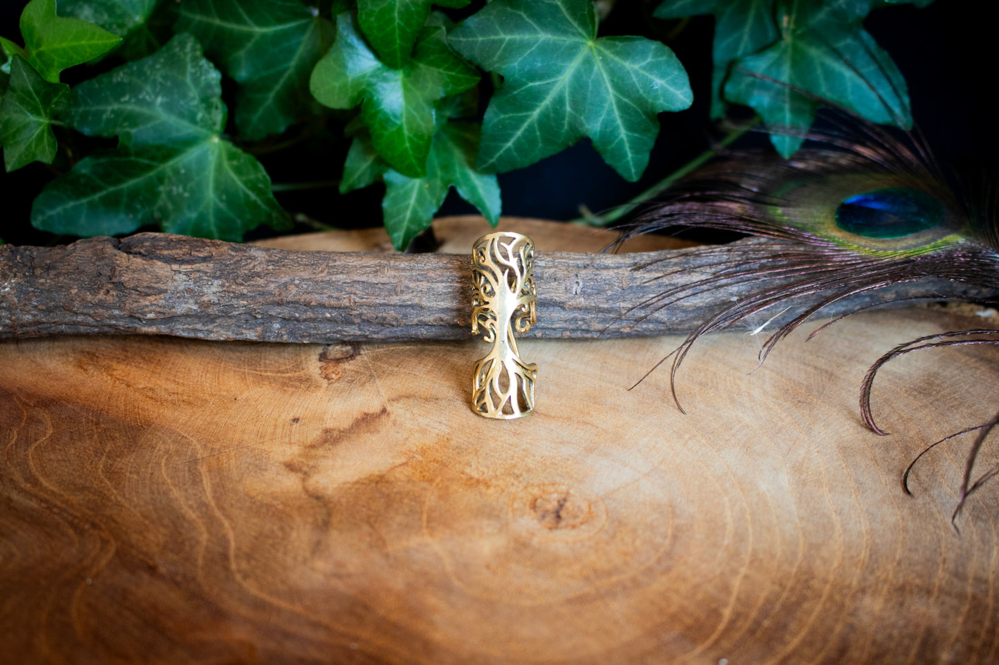 Golden Tree of Life Dreadlock Bead