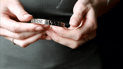 Greek Key Pattern Brass Bracelet